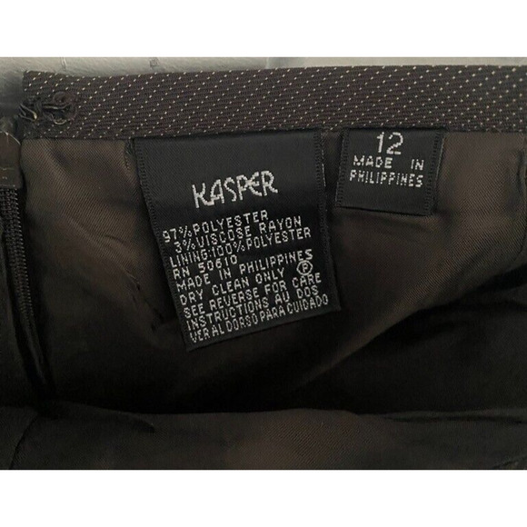 Kasper - Perfect brown pinstriped 2pc Lined Skirt Suit women's size 12 - Picture 7 of 7